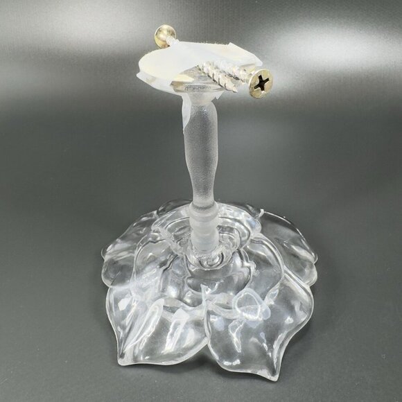 Vintage Large Clear Resin Rose Flower Drapery Curtain Scarf Holdbacks Stems Set3 - Picture 9 of 12